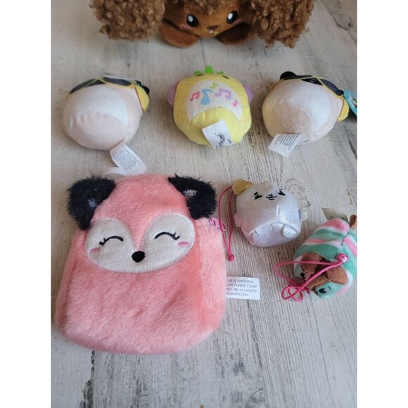 Plush brown poodle dog pug pineapple mini toy figure set youth - Picture 2 of 7